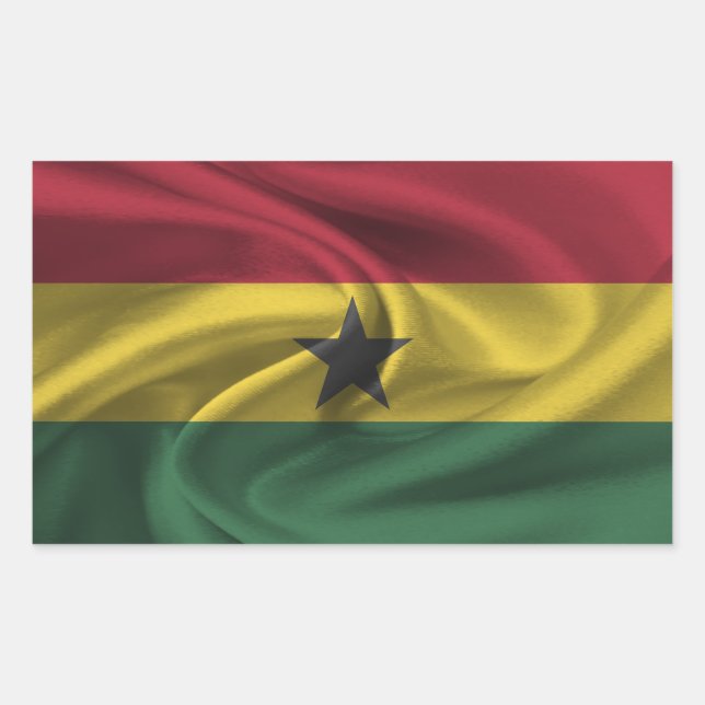 Pegatina Rectangular Bandera de Ghana (Anverso)