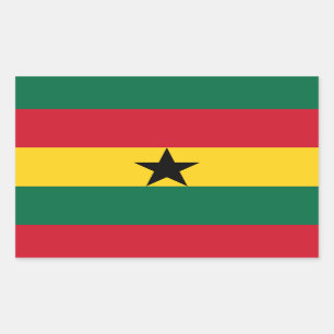 Pegatina Rectangular Bandera de Ghana