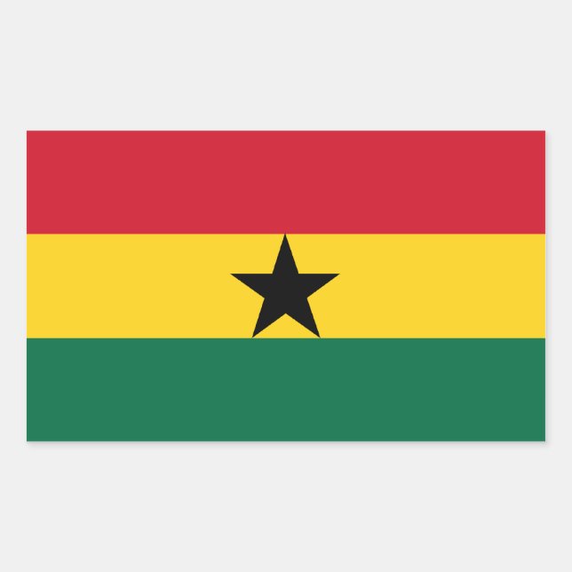Pegatina Rectangular Bandera de Ghana/Ghana (Anverso)