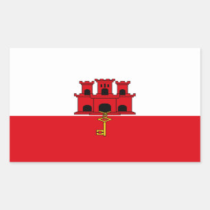 Pegatina Rectangular Bandera de Gibraltar