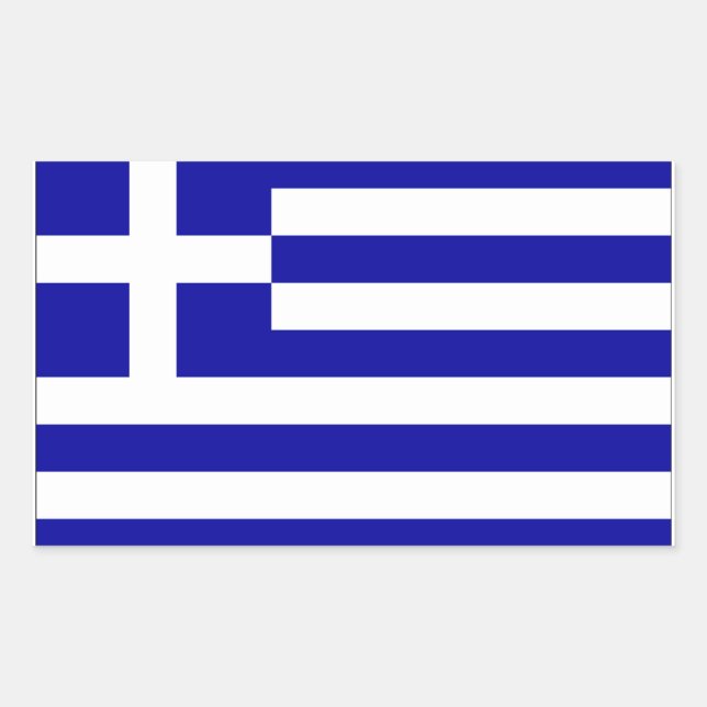 Pegatina Rectangular Bandera de Grecia (Anverso)