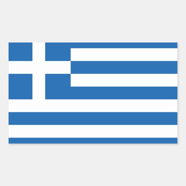Pegatina Rectangular Bandera de Grecia (Anverso)
