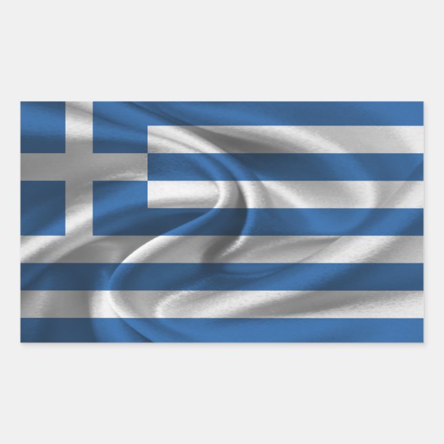 Pegatina Rectangular Bandera de Grecia (Anverso)