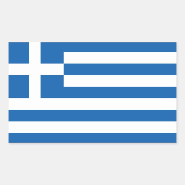 Pegatina Rectangular Bandera de Grecia (Anverso)