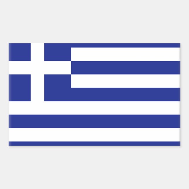 Pegatina Rectangular Bandera de Grecia (Anverso)