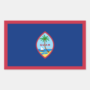 Pegatina Rectangular Bandera de Guam