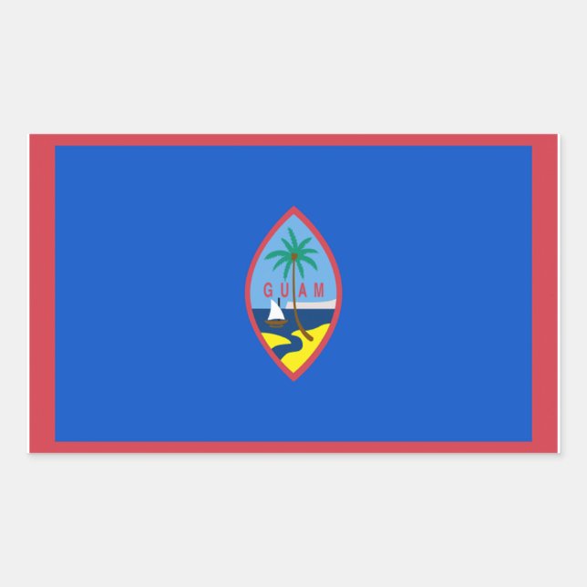Pegatina Rectangular Bandera de Guam (Anverso)