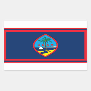 Pegatina Rectangular Bandera de Guam