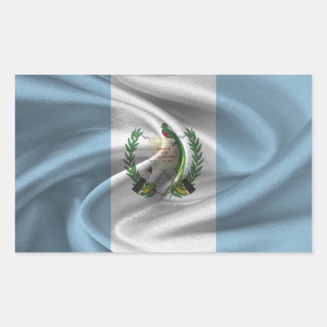 Pegatina Rectangular Bandera de Guatemala (Anverso)