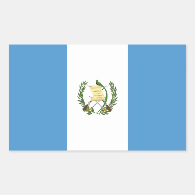 Pegatina Rectangular Bandera de Guatemala (Anverso)