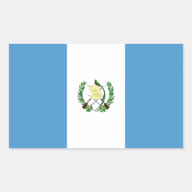 Pegatina Rectangular Bandera de Guatemala/Guatemala (Anverso)