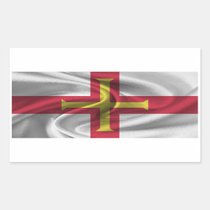 Pegatina Rectangular Bandera de Guernsey