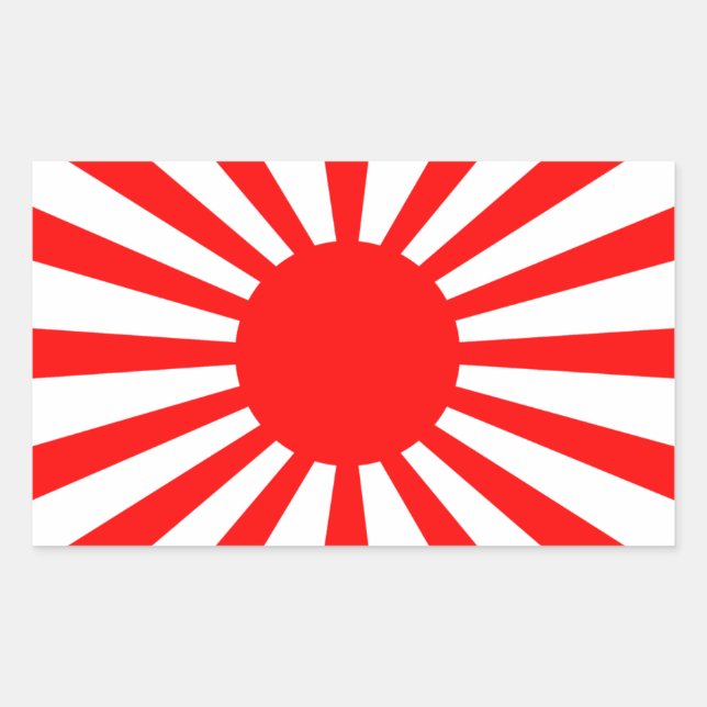 Pegatina Rectangular Bandera de guerra del ejército imperial japonés (Anverso)