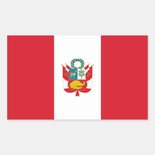 Pegatina Rectangular Bandera de Guerra Perú/Perú