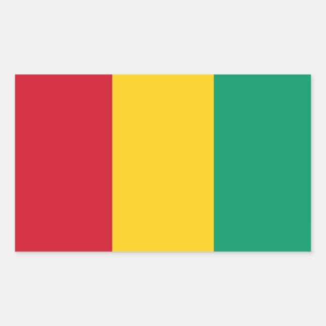 Pegatina Rectangular Bandera de Guinea (Anverso)