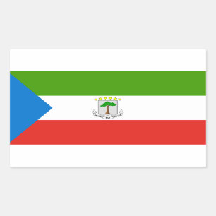 Pegatina Rectangular Bandera de Guinea Ecuatorial