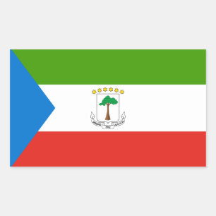 Pegatina Rectangular Bandera de Guinea Ecuatorial, Bandera de Guinea Ec