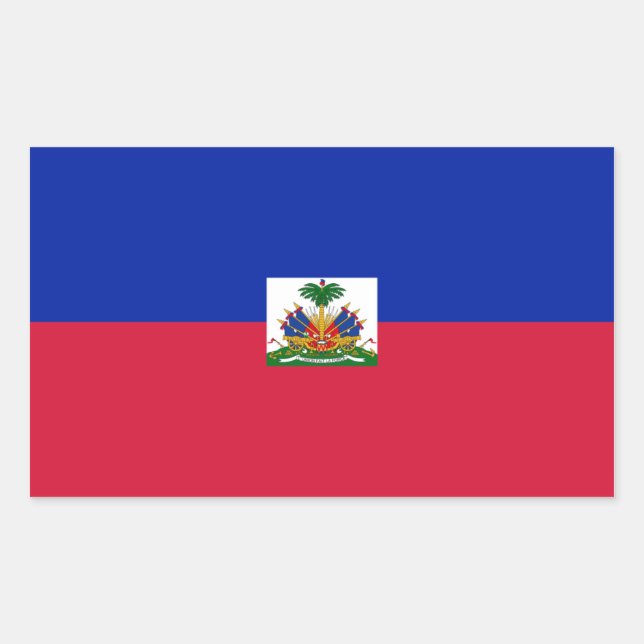 Pegatina Rectangular Bandera de Haití/Haití (Anverso)