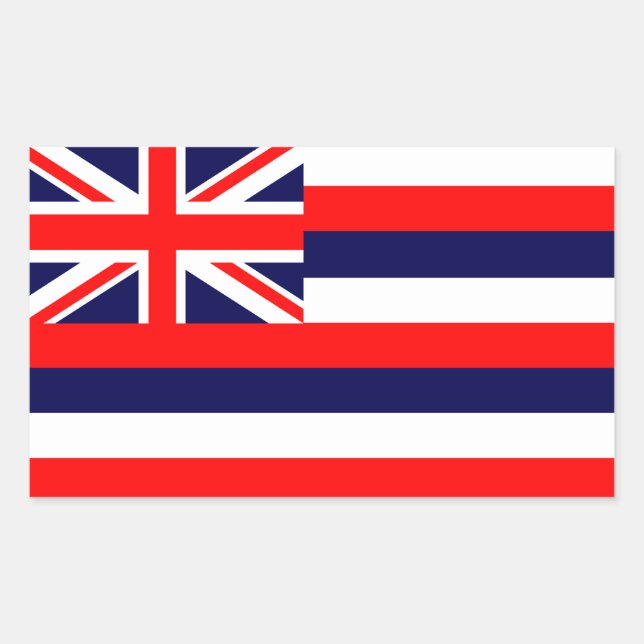 Pegatina Rectangular Bandera de Hawái (Anverso)