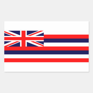 Pegatina Rectangular Bandera de Hawái