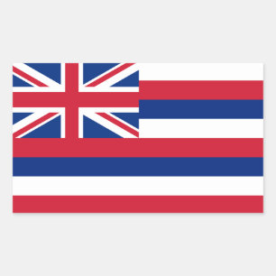 Pegatina Rectangular Bandera de Hawái