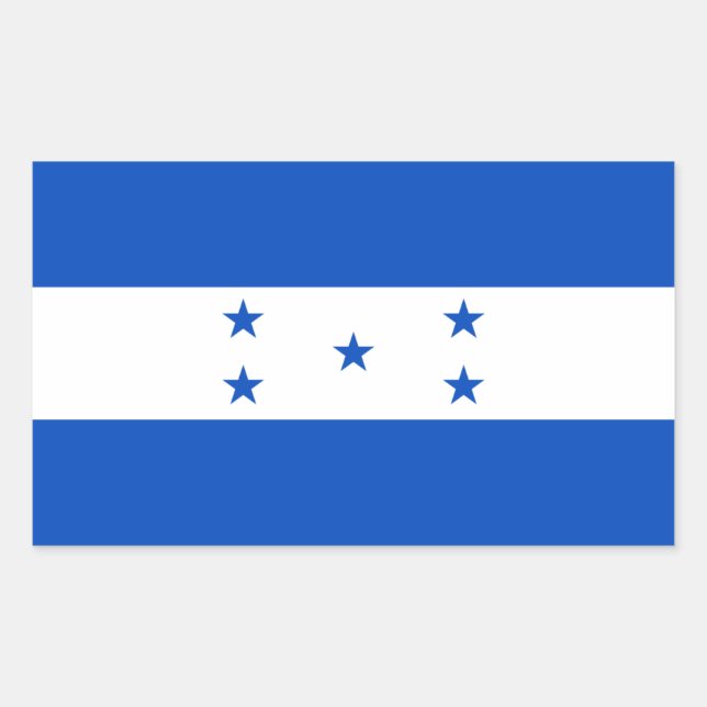 Pegatina Rectangular Bandera de Honduras (Anverso)
