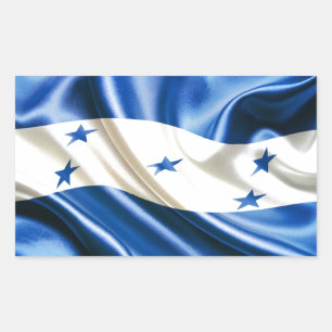 PEGATINA RECTANGULAR BANDERA DE HONDURAS