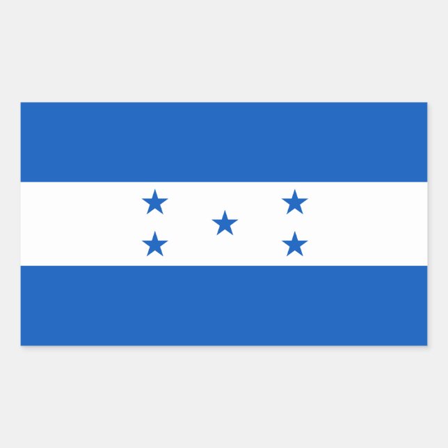 Pegatina Rectangular Bandera de Honduras (Anverso)