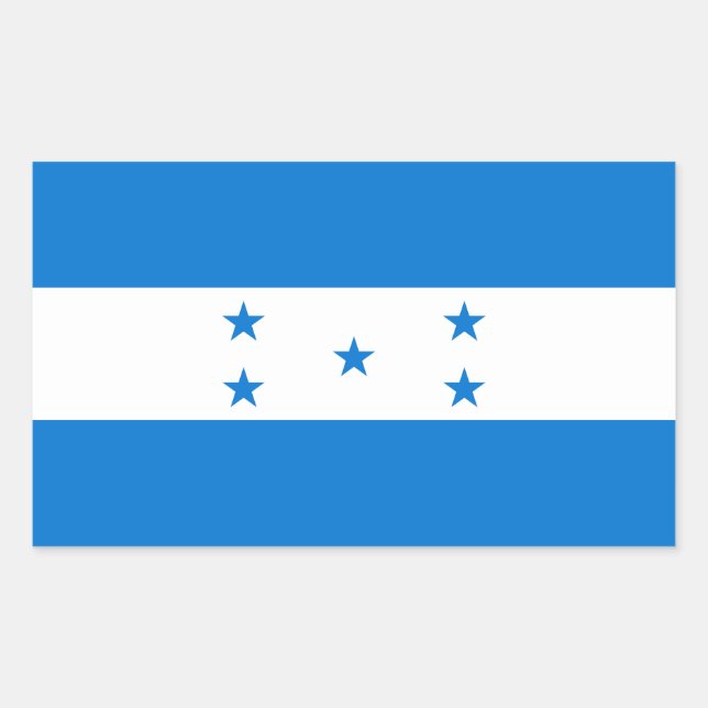 Pegatina Rectangular Bandera de Honduras (Anverso)