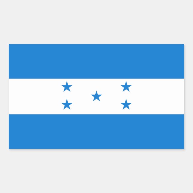 Pegatina Rectangular Bandera de Honduras HN (Anverso)