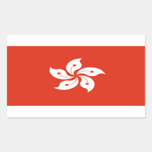 Pegatina Rectangular Bandera de Hong Kong