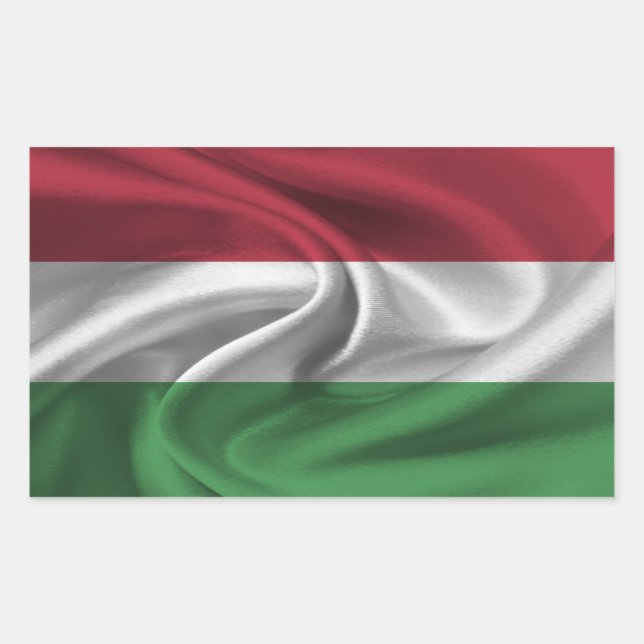 Pegatina Rectangular Bandera de Hungría (Anverso)