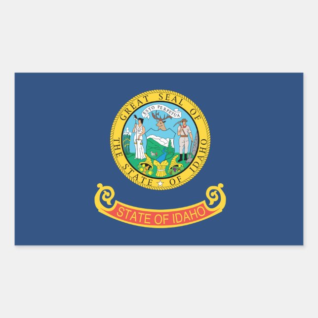 Pegatina Rectangular Bandera de Idaho (Anverso)