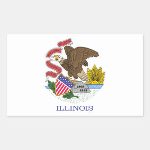 Pegatina Rectangular Bandera de Illinois