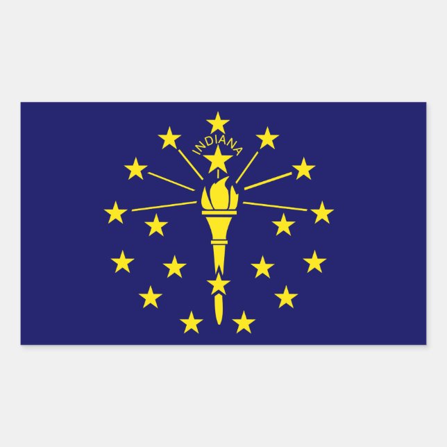 Pegatina Rectangular Bandera de Indiana (Anverso)