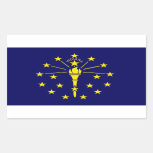 Pegatina Rectangular Bandera de Indiana