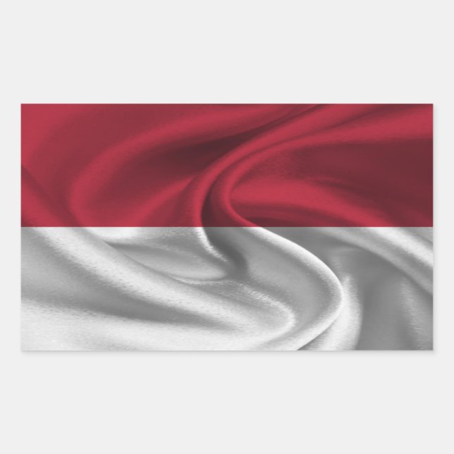 Pegatina Rectangular Bandera de Indonesia (Anverso)
