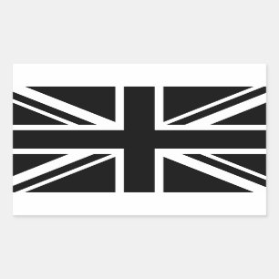 Pegatina Rectangular Bandera de Inglaterra Blanco Negro