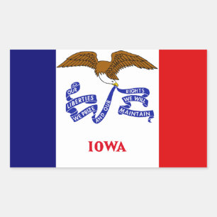 Pegatina Rectangular Bandera de Iowa
