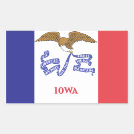 Pegatina Rectangular Bandera de IOWA -