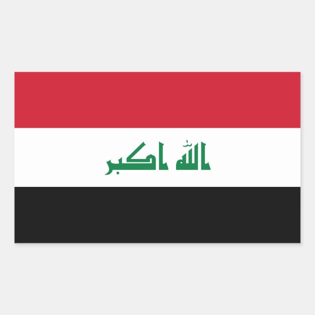 Pegatina Rectangular Bandera de Irak (Anverso)