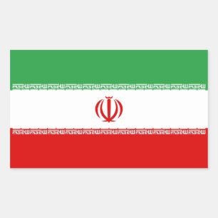 Pegatina Rectangular Bandera de Irán/Irán/Irán