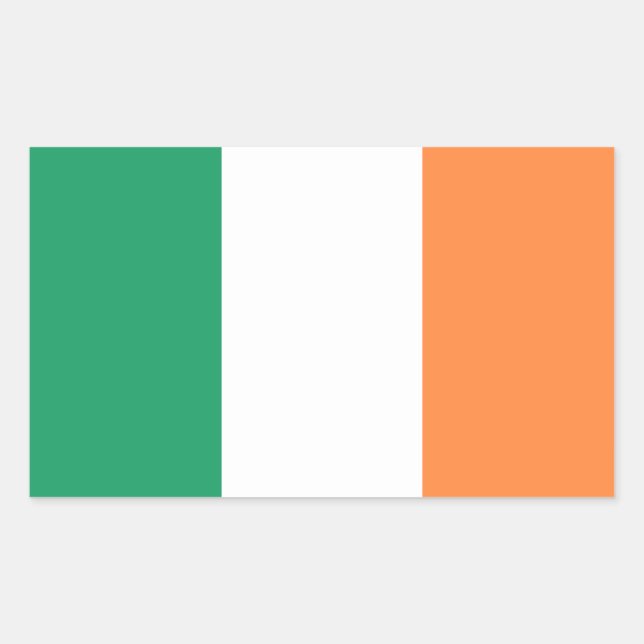 Pegatina Rectangular Bandera de Irlanda (Anverso)