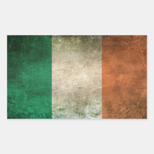 Pegatina Rectangular Bandera de Irlanda con problemas de cosecha