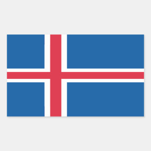 Pegatina Rectangular Bandera de Islandia