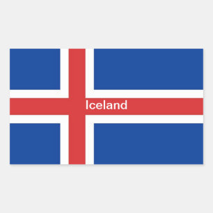 Pegatina Rectangular Bandera de Islandia