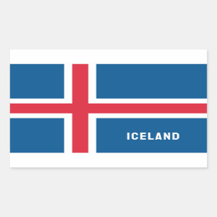 Pegatina Rectangular Bandera de Islandia