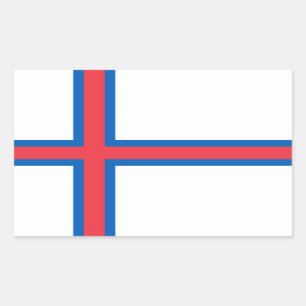 Pegatina Rectangular Bandera de Islas Feroe