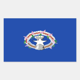Pegatina Rectangular Bandera de Islas Marianas del Norte