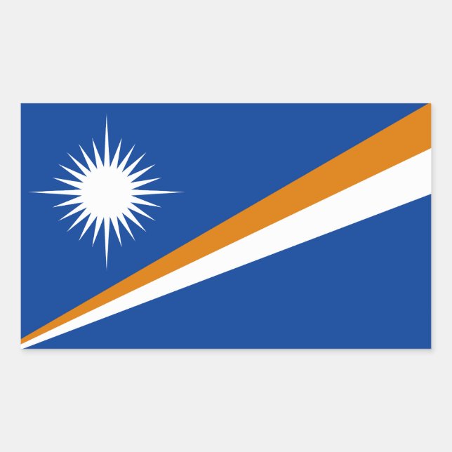 Pegatina Rectangular Bandera de Islas Marshall (Anverso)